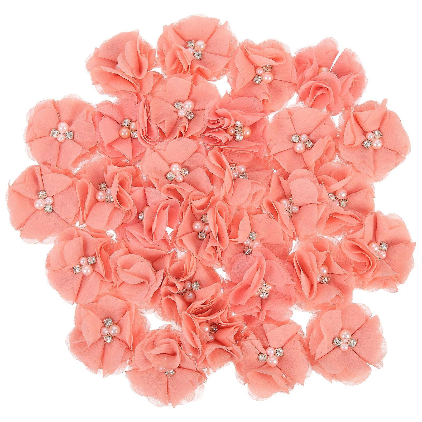 30Pcs Decorative Flower Fabrics Multi-function Sewing Flowers DIY Chiffon Flowers