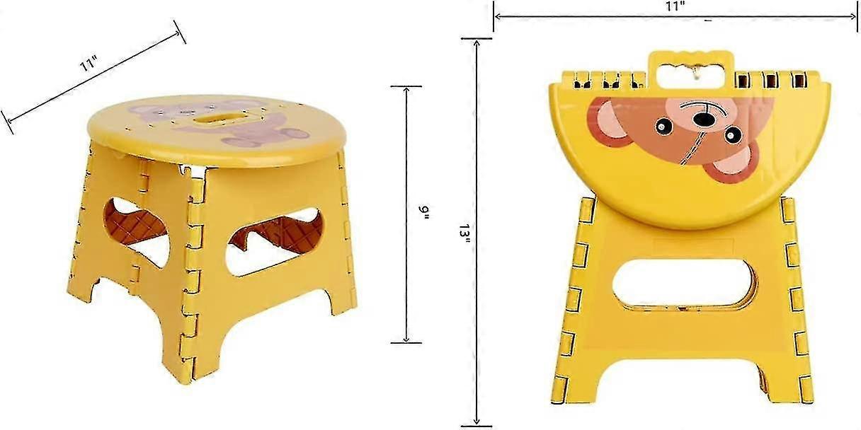 Home Foldable Step Stools - Round Cartoon Seat - Light Weight Plastic Design