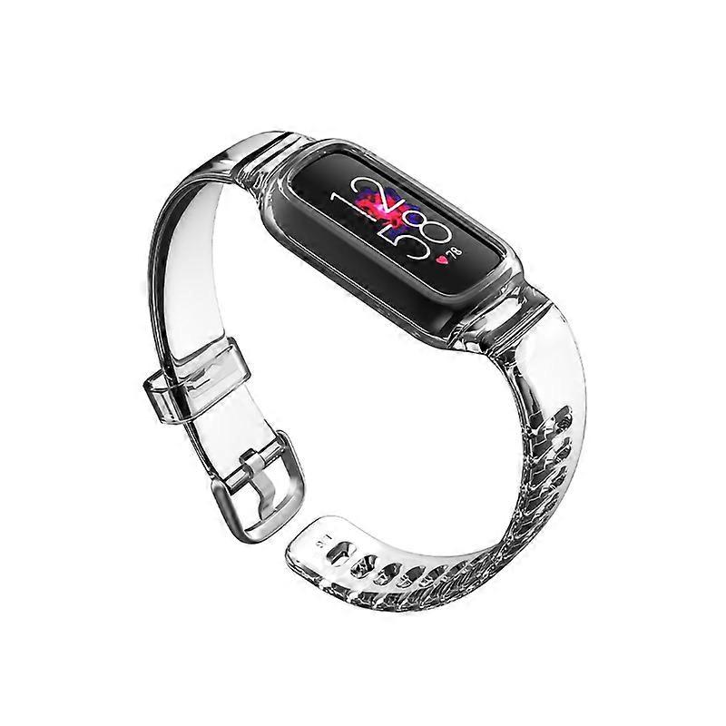 Watch Band Transparent Adjustable Replacement Soft Silicone Smart Watch Strap Wristband for Luxe JIKAIX