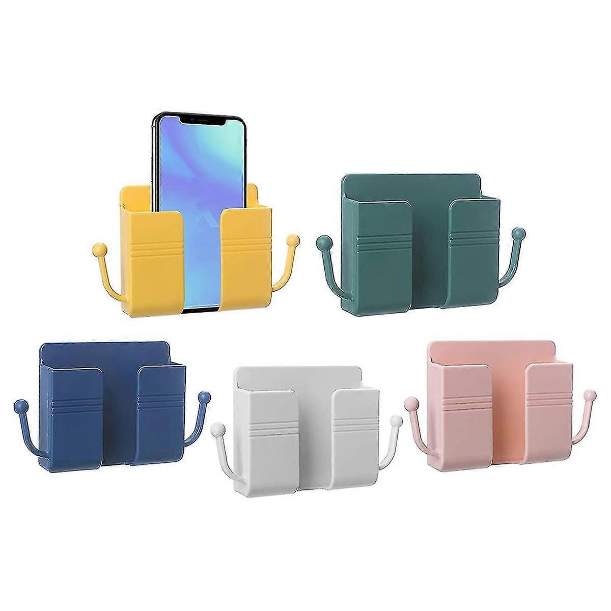 5 Pcs Wall-Mounted Storage Box Multi-Function Self-Adhesive Organizer Storage Rack Household Remote