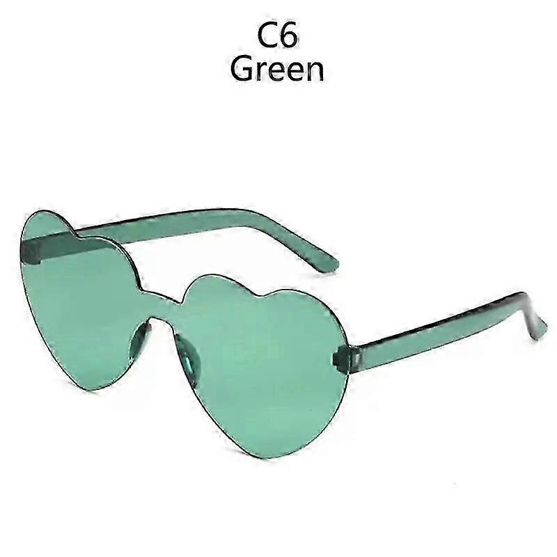 Love Heart Sunglasses Heart Sun Glasses Jelly Color Rimless Frame Eyeglasses Dazzling Colorful Tint Clear Lens Eyewear