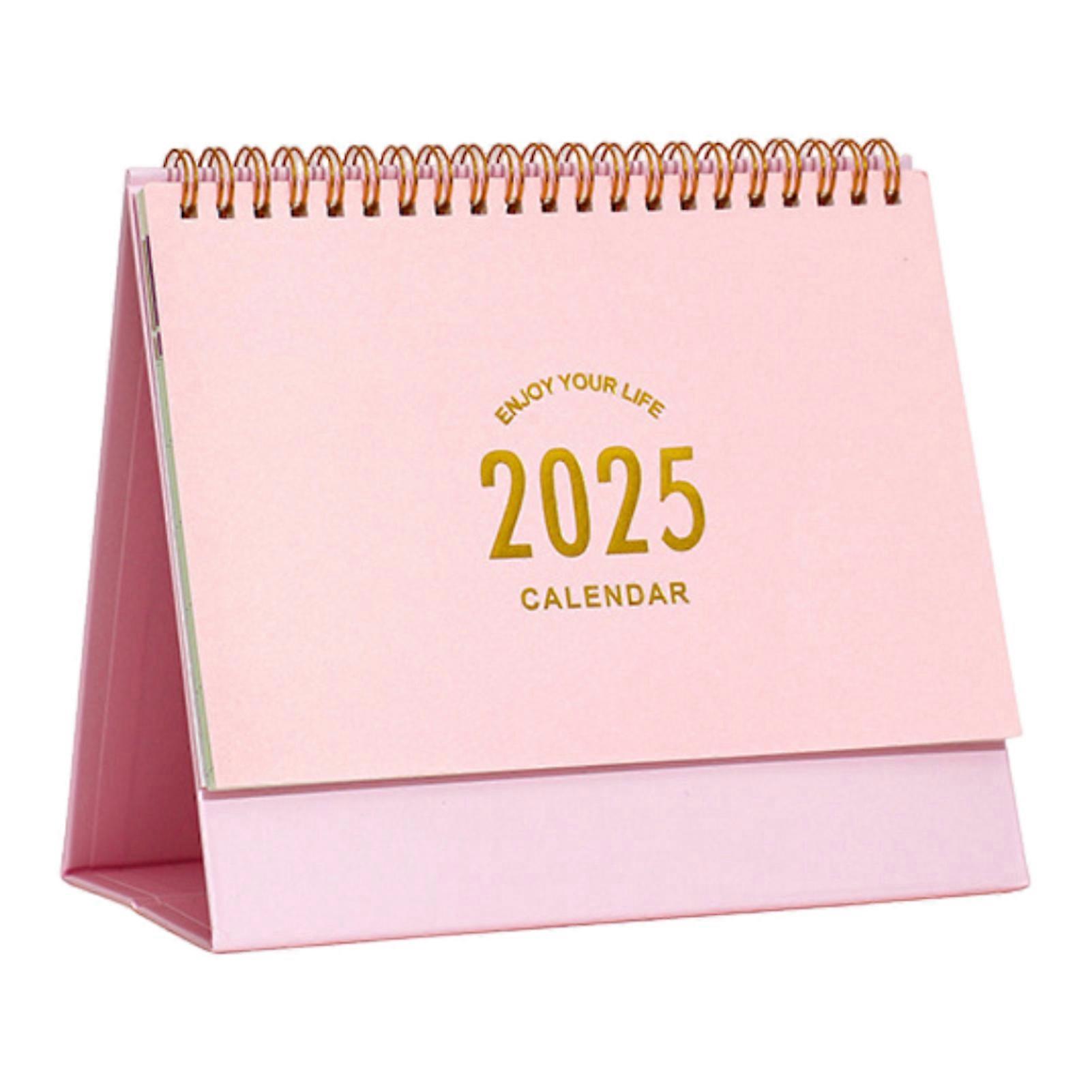 2025 Desk Calendar Small Standing Flip Desktop Calendar Monthly Planner Home Office Memo Accessory for Scheduling Organizing