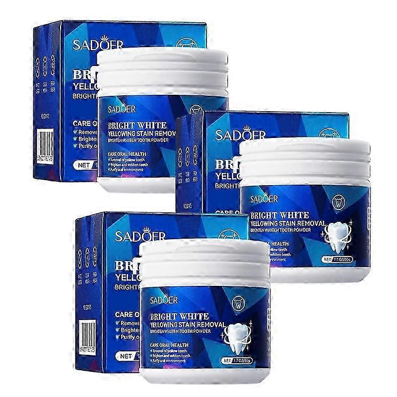 3Pcs pulbere de dinți, pulbere de albire a dinților pentru albirea dinților