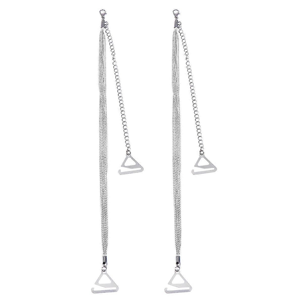 2 st. damunderkläder axelrem BH tofs halkfri spänne axelrem justerbar axelgördel (silver, 2,2 krok)