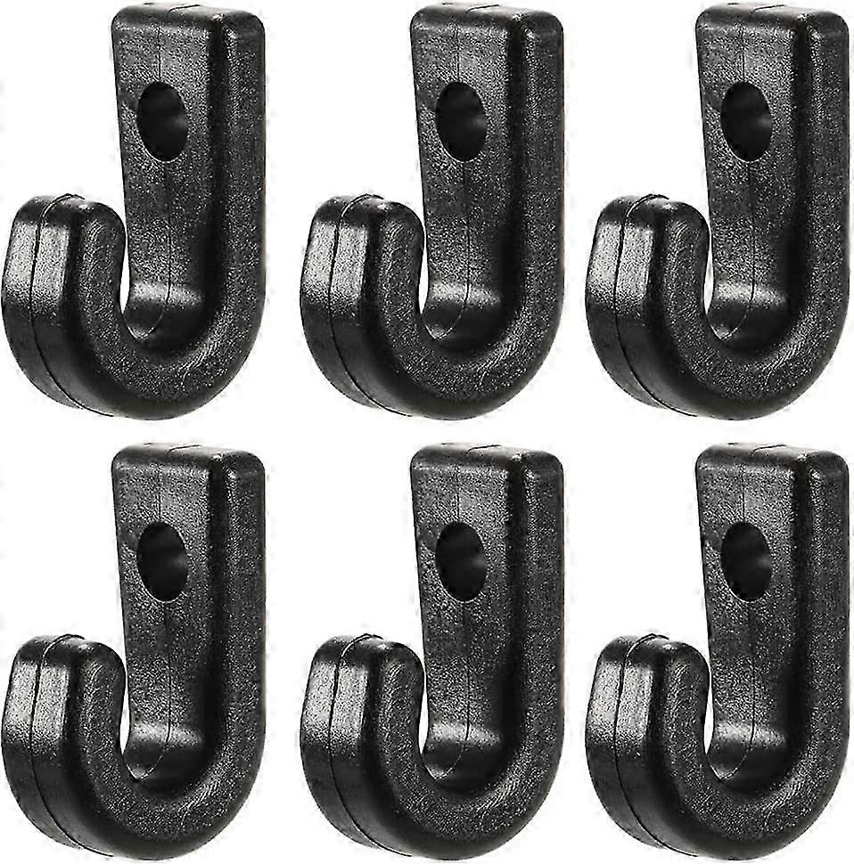 50ks černý nylonový plastový kajak ve tvaru písmene J Bungee Cord Lashing Hook