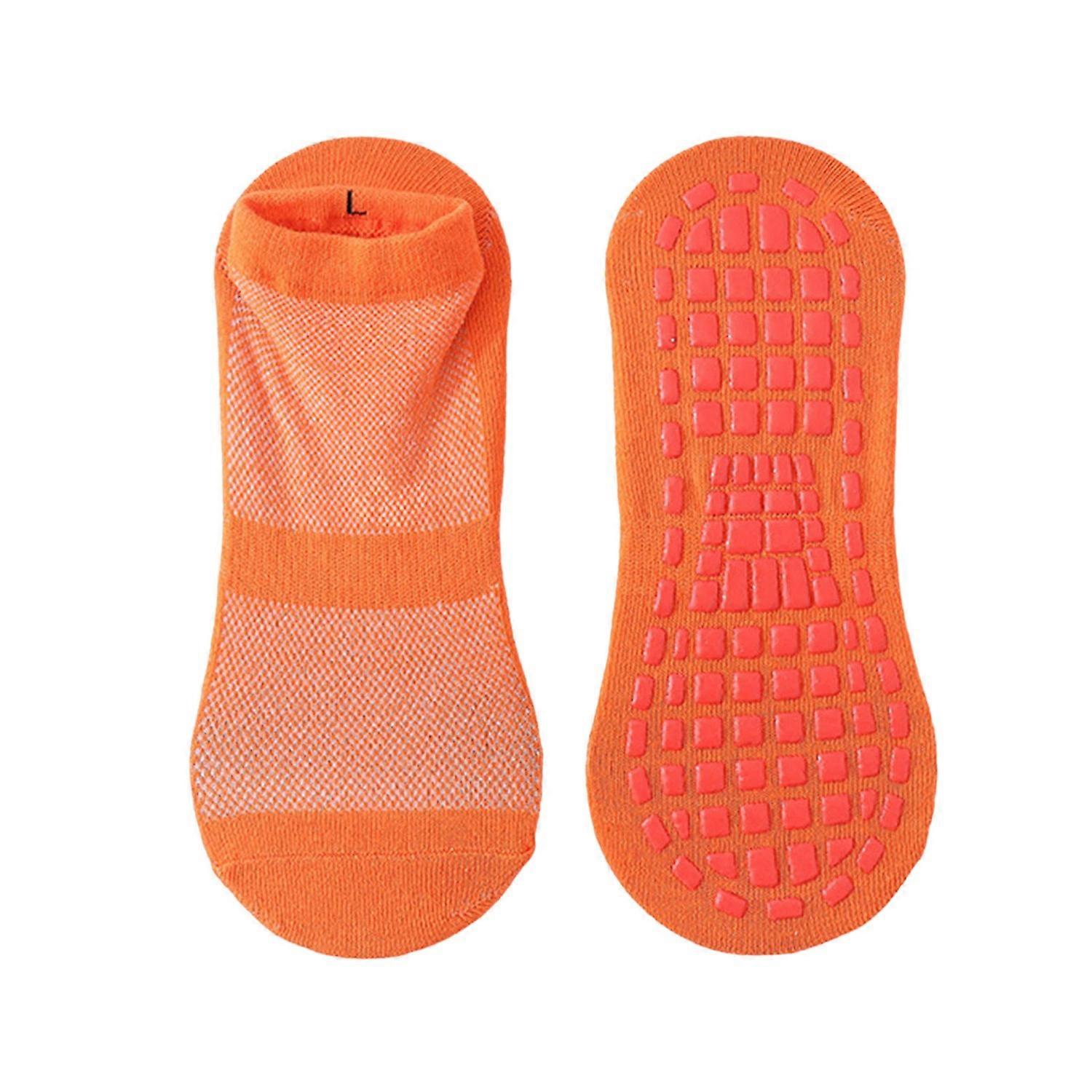 1 Pair Unisex Floor Socks Anti-skid Silicone Grip Bottom Solid Color High Elasticity Sweat