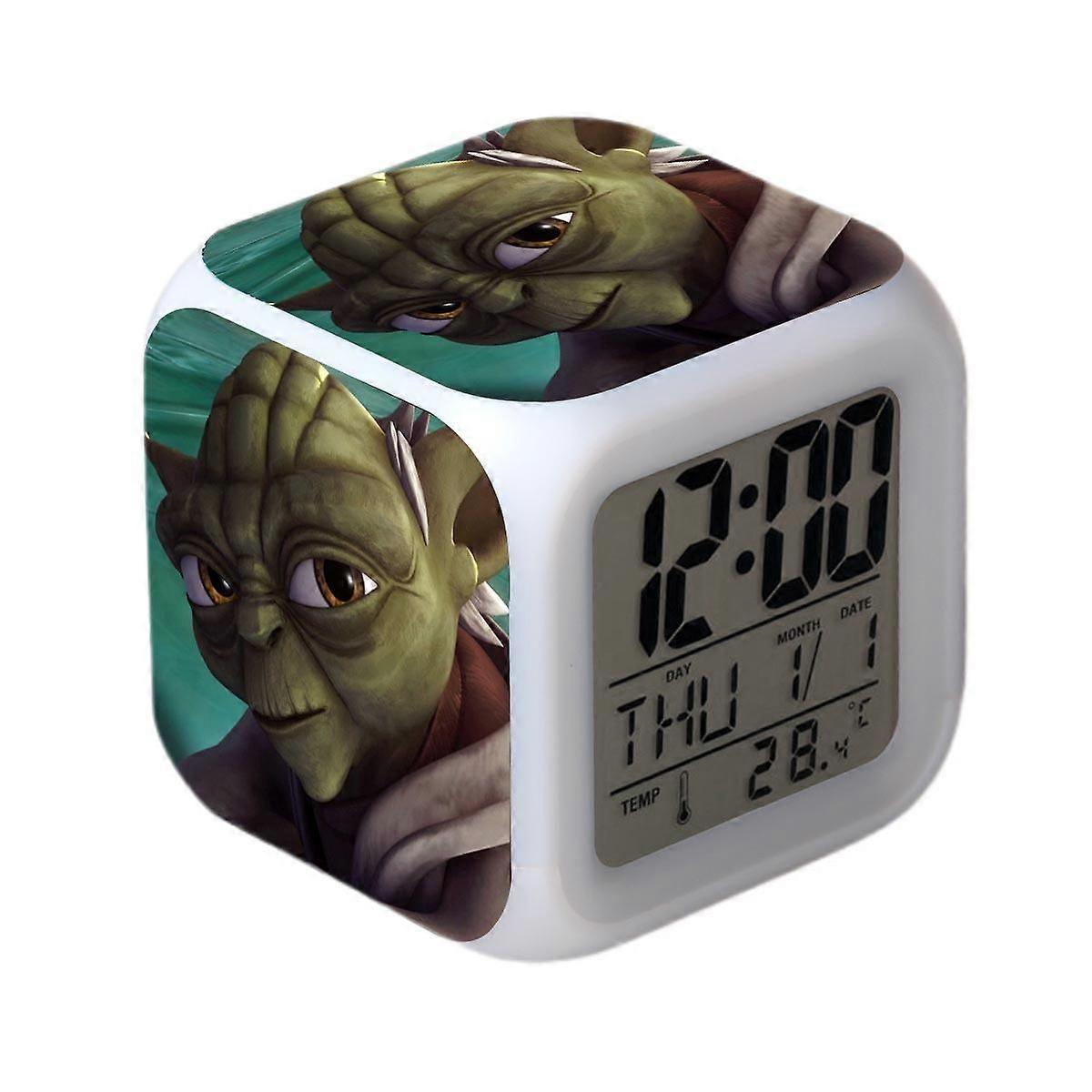 SBSG Star Wars Alarm Clock Movie The Force Awakens LED Alarm Clock Square Clock Digital Alarm Clock with Time, Temperature, Alarm, Date