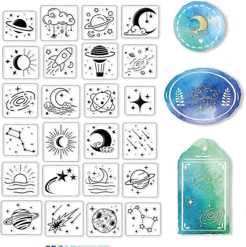 Celestial Clear Stamps for Card Making Scrapbooking Crafting DIY Decorations Moon and Stars Transparent Silicone Seal Stamps for Embossing Paper Photo