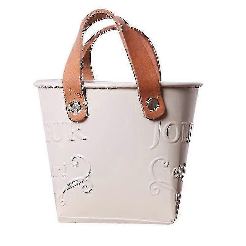 Pt 1pc Eisen Blumeneimer Dekor Haushalt Eisen Eimer Eimer Schmuck (beige)