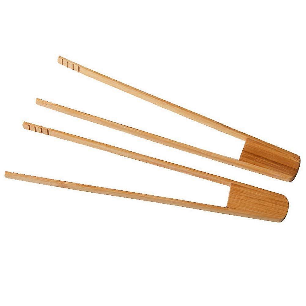 2 pcs Bamboo Toast Tongs 11.8 inch - Kitchen Utensils for Holding Toast, Bacon, Muff, Fruits, Vegetables, Grilled Food