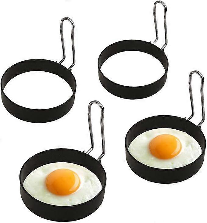 حلقات بيض من الفولاذ المقاوم للصدأ ، سمك 1.7 سم ، قالب دائري للإفطار العائلي ، قالب بيض لتحميص فطائر اللحم ، السندويشات ، قوالب البيض (4 قطع)