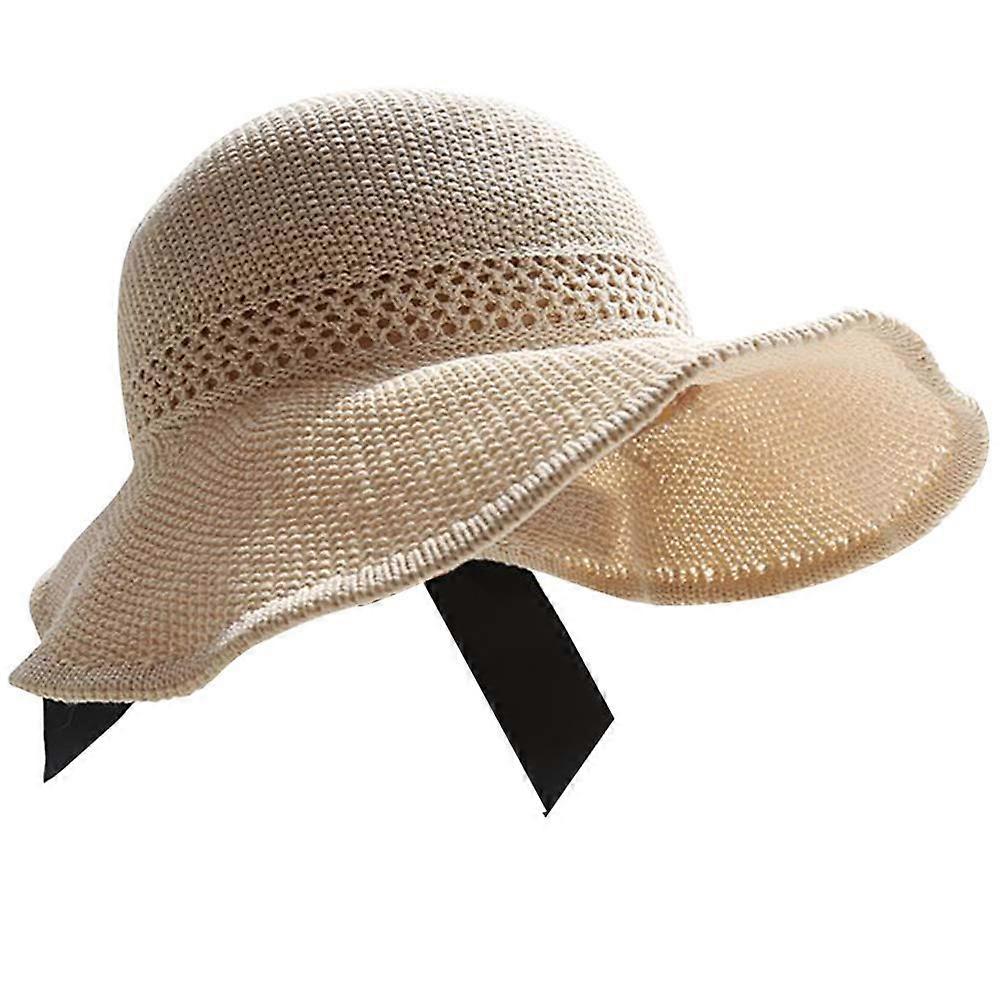 Women's Foldable Straw Sun Visor Hat - UPF50+ Wide Brim Travel Cap for Outdoor Activities, Lightweight and Adjustable