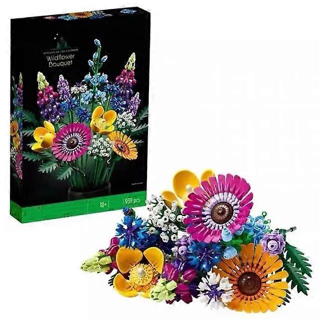Building Block Flowers and Lavender 10313 Wildflower Bouquet Valentines Day Unique Home Botanical Collection 939