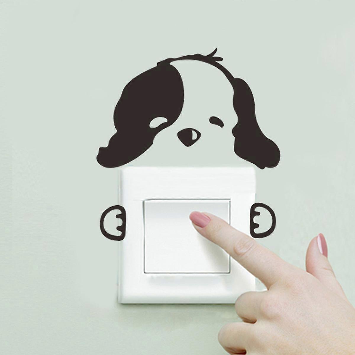 2 Cute Puppy Pattern Switch Stickers for Bedroom