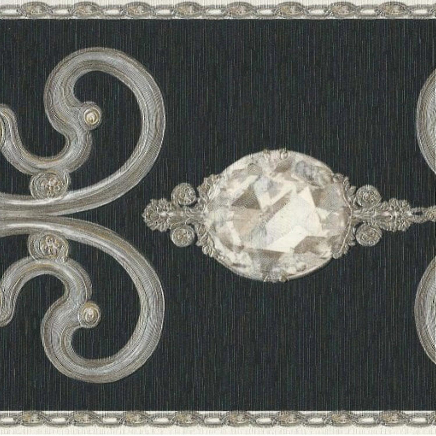 AS Creation Jewel Black Self Adhesive Border Wallpaper