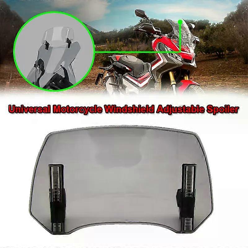 Fit compatible for X-ADV750 XADV750 X-ADV Universal Motorcycle Windshield Extension Adjustable Spoiler Clamp-On Windscreen Deflector MAXP