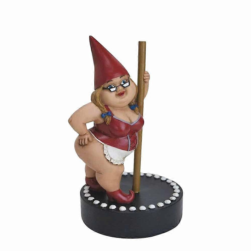 Pole dancing dwarf statue, resin garden dwarf statue, fun outdoor dwarf doll