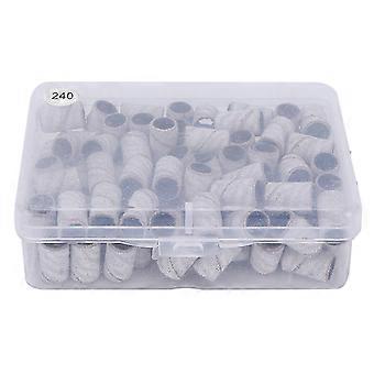 2024 100pcs Nail Art Schleifbänder Professionelle Maniküre Schleifringe Nagelstudio Werkzeuge Weiß240#