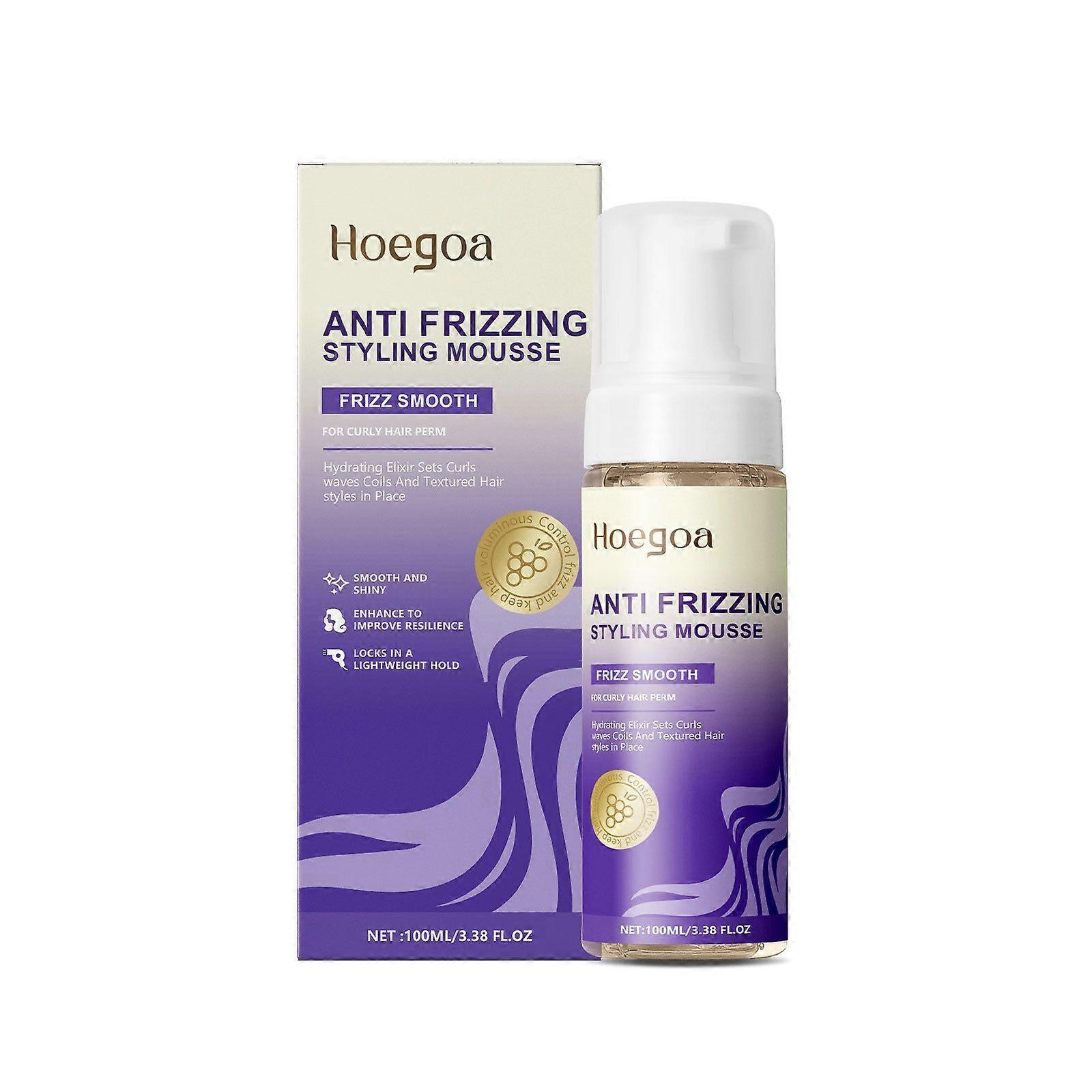 Hoegoa Cabelo Cacheado Plump Shaping Mousse Cabelo Encaracolado Shaping Gloss Sentindo-se Confiante Macio Elástico Ondulação Forma