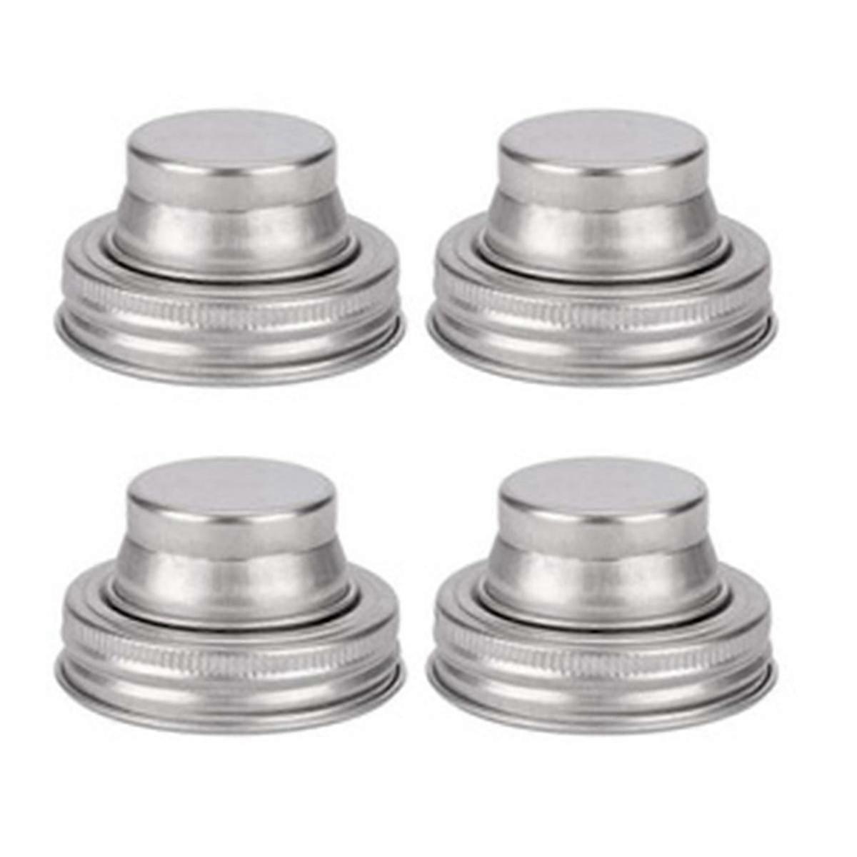 4 Pcs Mason Jar Shaker Lid, Rust Proof Stainless Steel, Shake Dry Rub - Cocktail, Mix Spices, Dredg