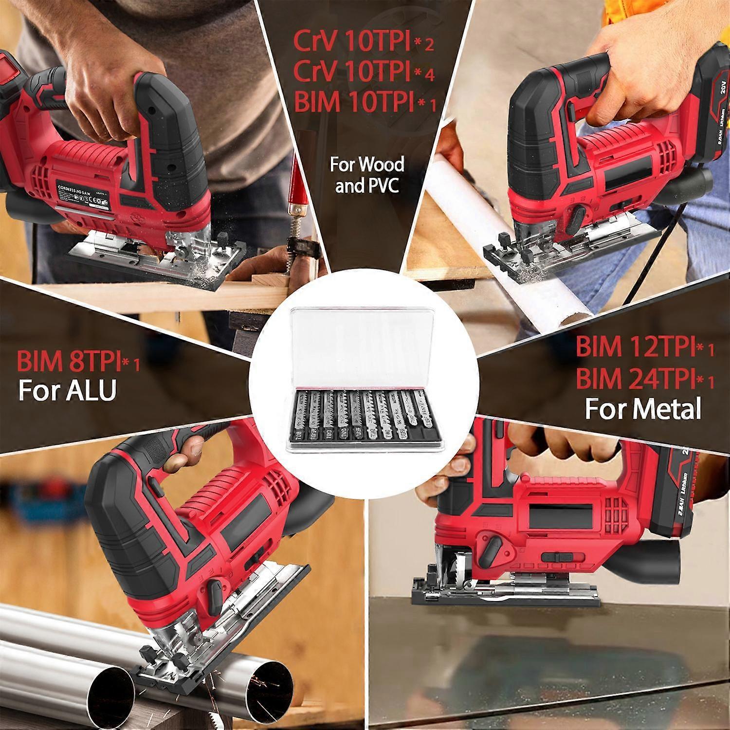 Jig Saw 20V Cordless Jigsaw for Woodworking with 4 Orbital Settings 2700 SPM 10-Piece T-shank Blade