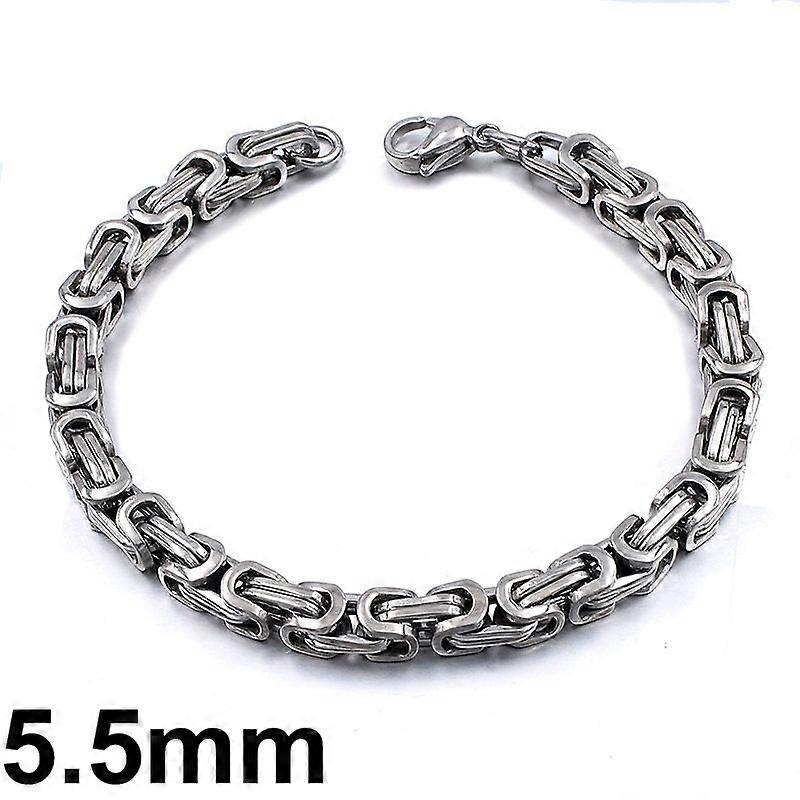 Gokadima New Product, Silver Color Stainless Steel Bracelets Link Byzantine Chain Bracelet For Mens Jewelry Fashion Good Quality