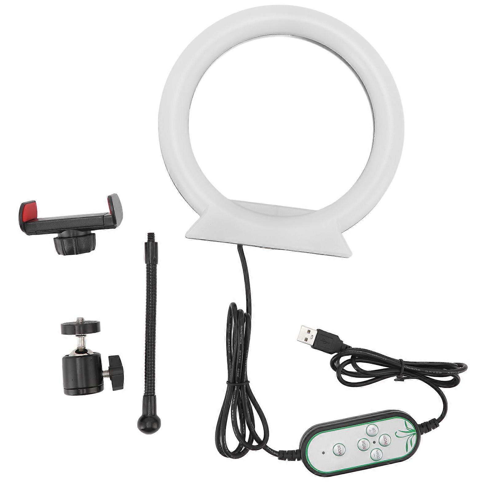 LED Circle Light Adjustable USB Charging RGB Live Fill Light with Pan Tilt for Photography