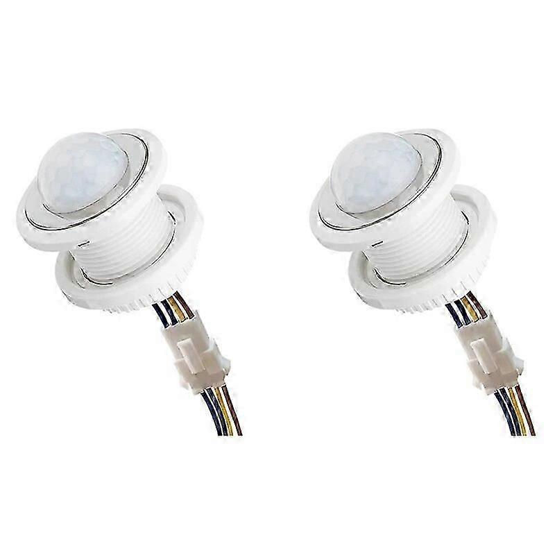 2x mini bevægelsessensor lyskontakt 110-220v pir-sensor smart detektion tidsforsinkelse justerbar infrarød induktionsdetektor