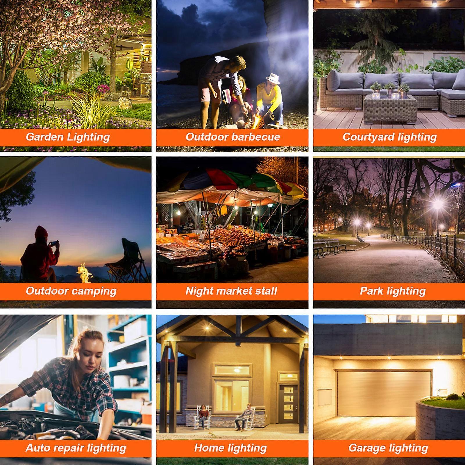 Neoglint 360LEDs Garage Solar Powered Pendants Lamp Motion Sensor Light Outdoor Waterproof Hanging Lights with Remote Controller