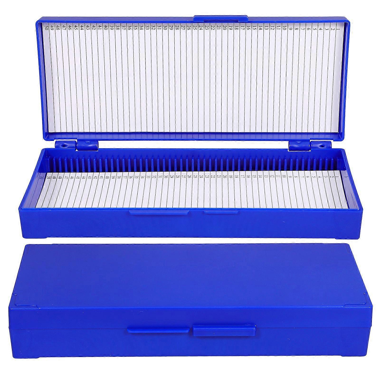 2Pcs Slide Cases Packing 50 Slides Pathological Boxes Opening Slide Mailers for Supplies (Dark Blue)