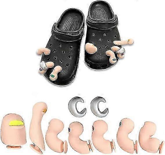 脚趾鞋饰品套装 可爱的木屐凉鞋 饰品 女士 女孩 米色 恐怖鞋装饰