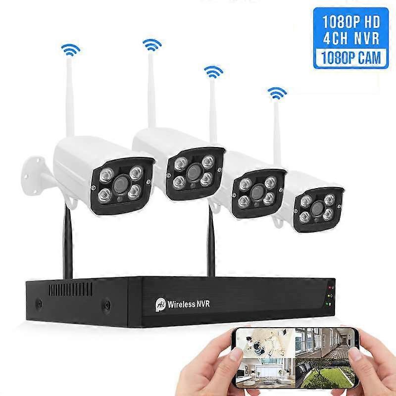 QS200-4 2.0MP 1080P HD Network Video Recorder Wireless Camera Set