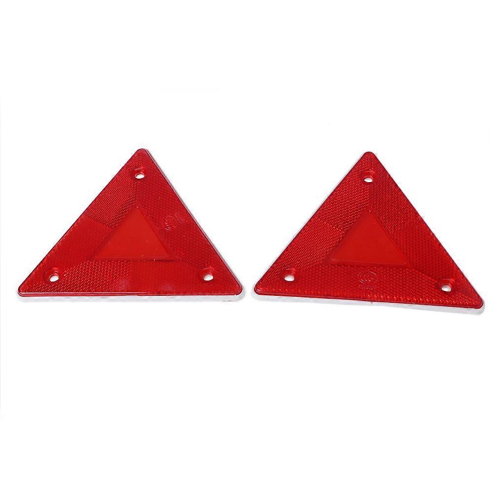 2 Pcs for Triangle Warning Reflector Alerts Safety Plate Rear Light Trailer Fire
