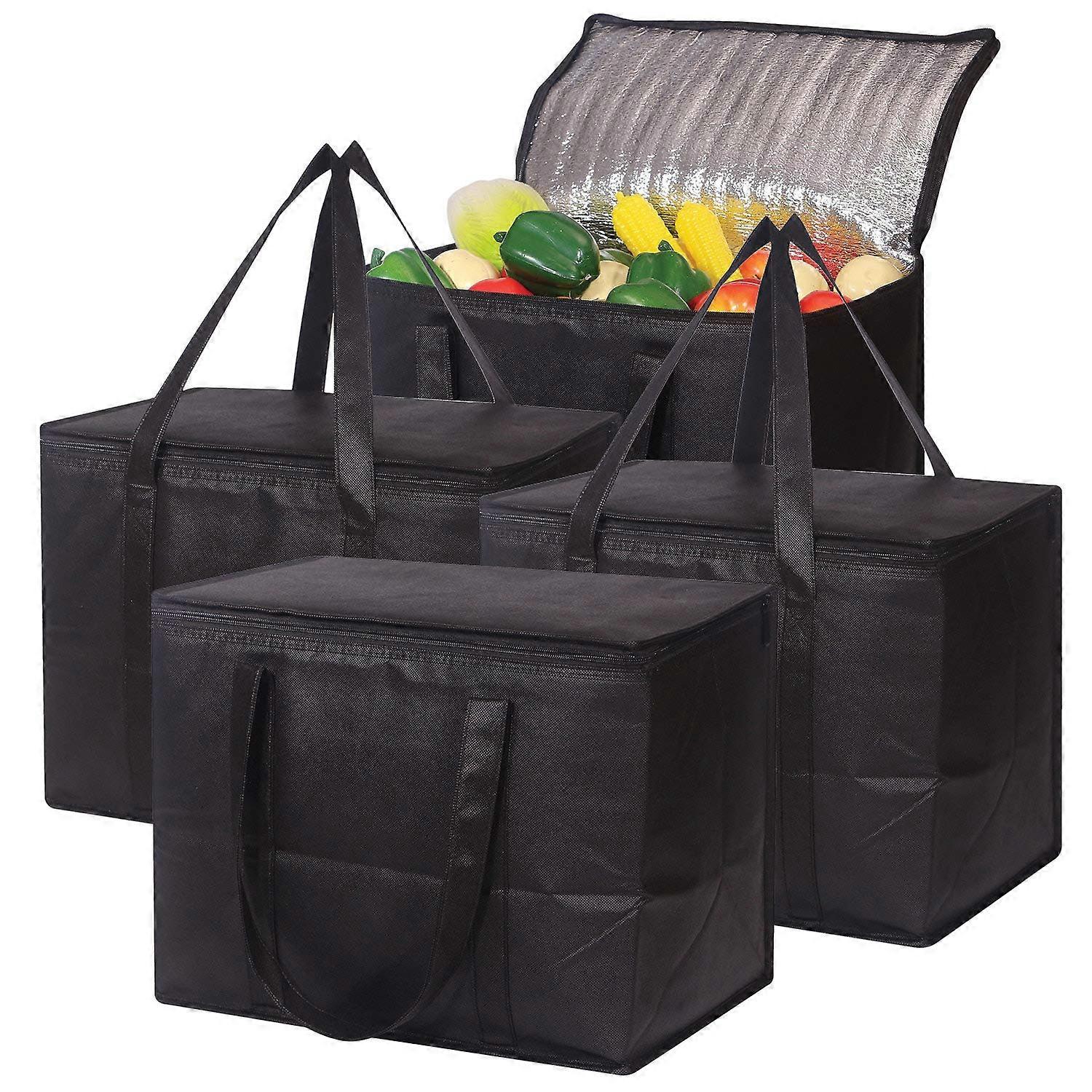 Large Insulated Reusable Grocery Bags, 4-Pack, Extra-Large Size, Eco-Friendly Shopping Totes, Heavy Duty Design