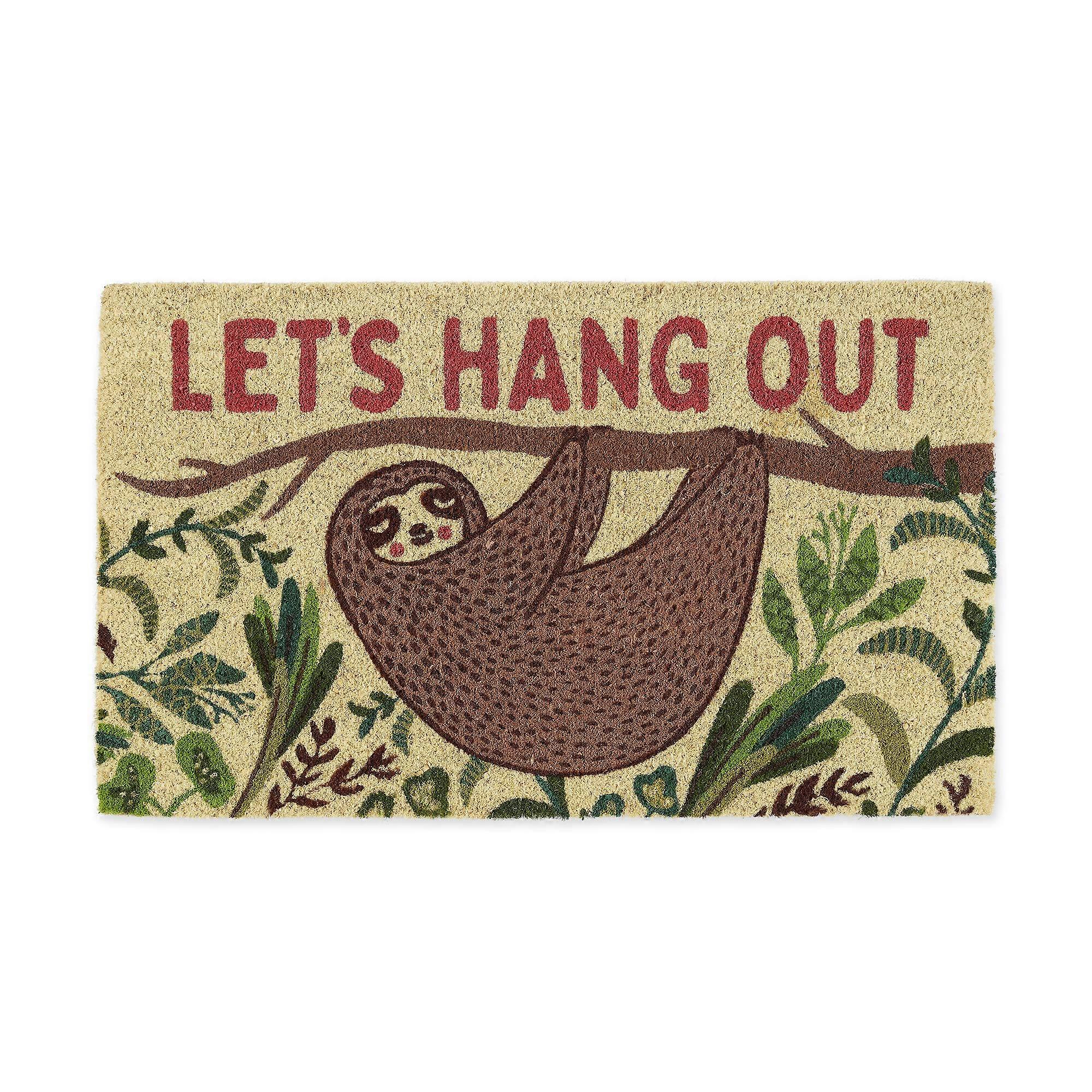 Natural Coir Doormat for Hang Out Sloth 18x30'