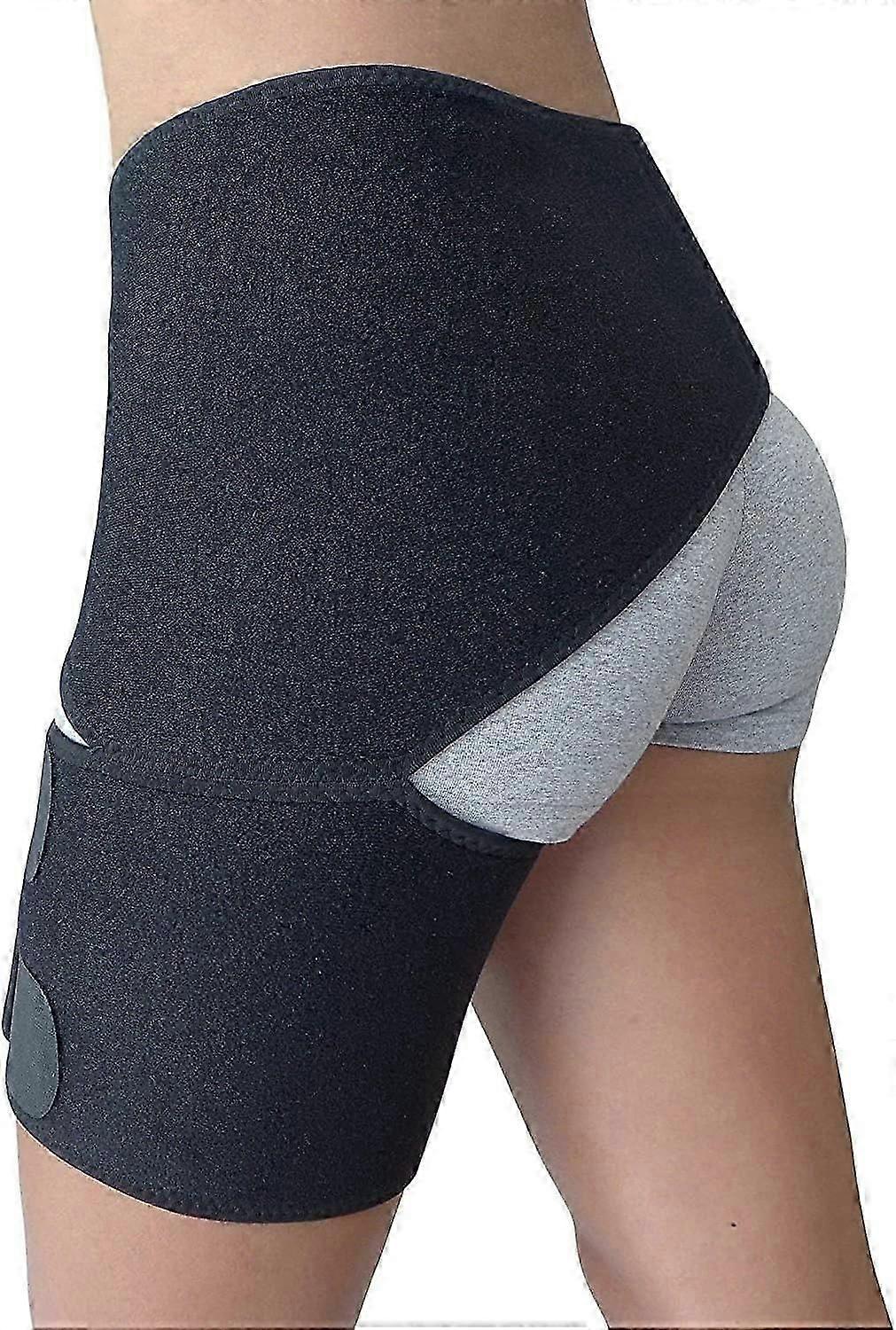 Hip Brace - Thigh Hamstring Sciatica Pain Relief - Compression Support Wrap for Hip Flexor Strain, Groin Pull, SI Joint, Arthritis, Bursitis, Sciatic