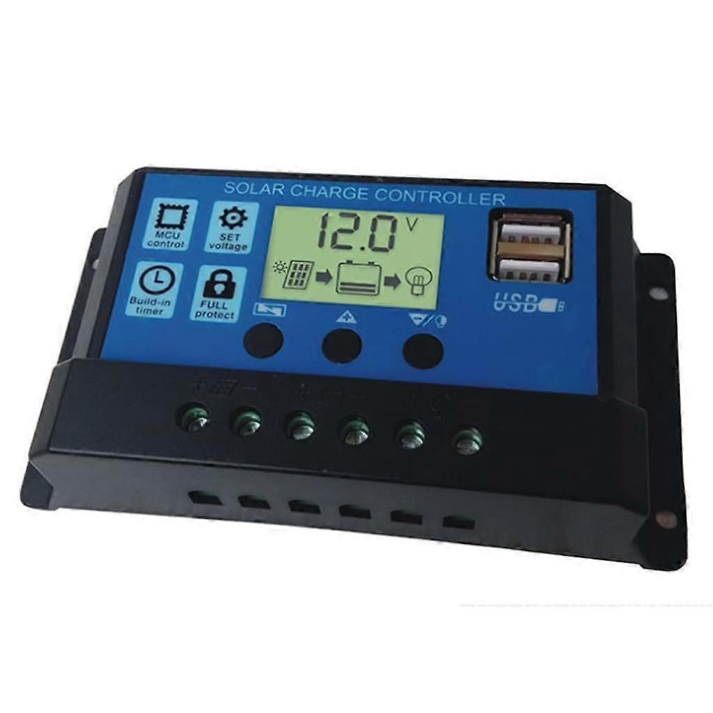 10A Solar Charge Controller Solar Panel Battery Smart Controller USB Port Display 12V / 24V