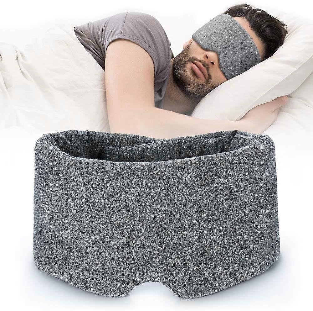 Cotton Sleep Eye Mask for Women - Soft Gray Eye Mask for Side Sleeping, Light Blocking, Zero Pressure Comfort