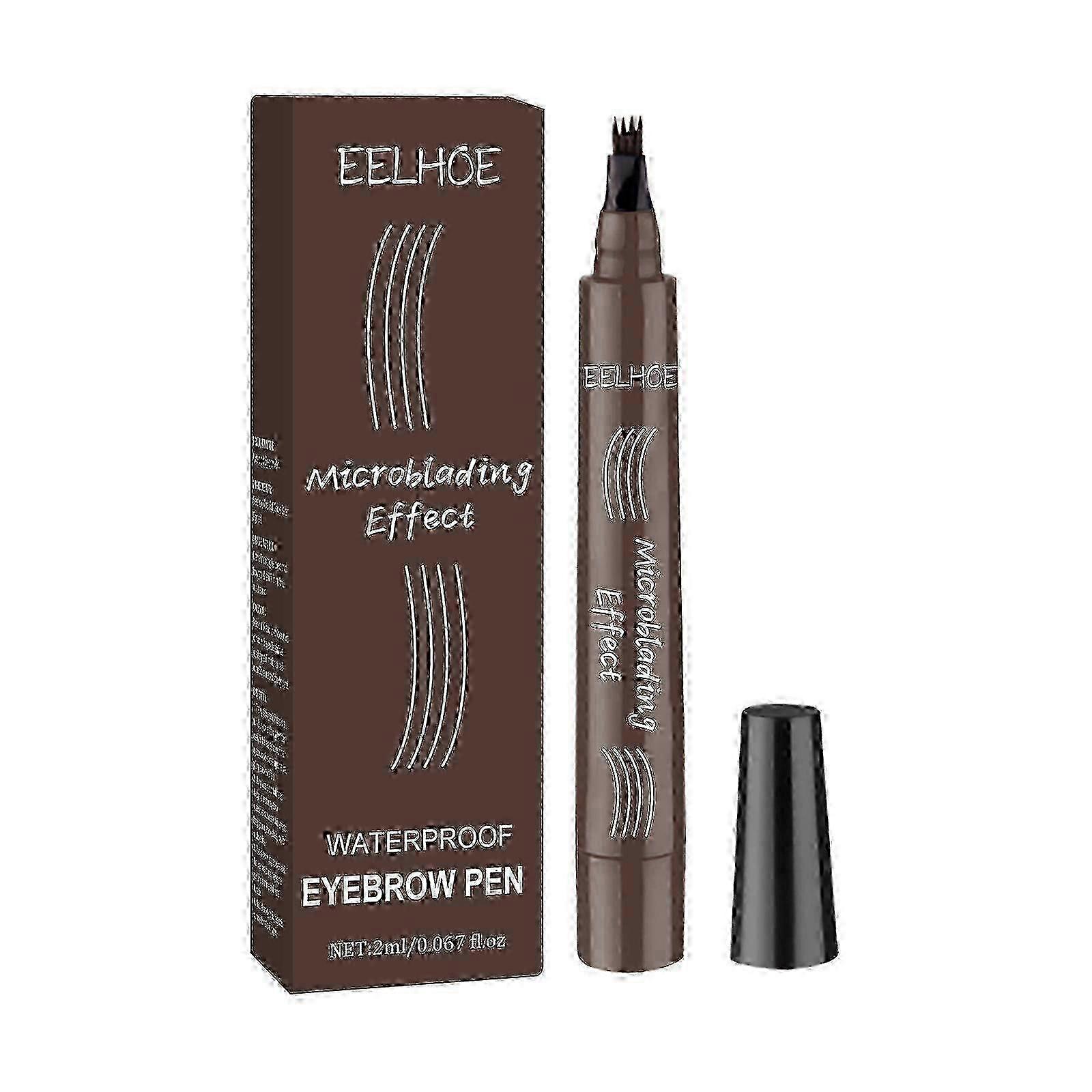 4 Fork Wild Water Eyebrow Pen Modified Eyebrow Waterproof Sweat-Resistant Filled Eyebrows Natural Plump Multicolor