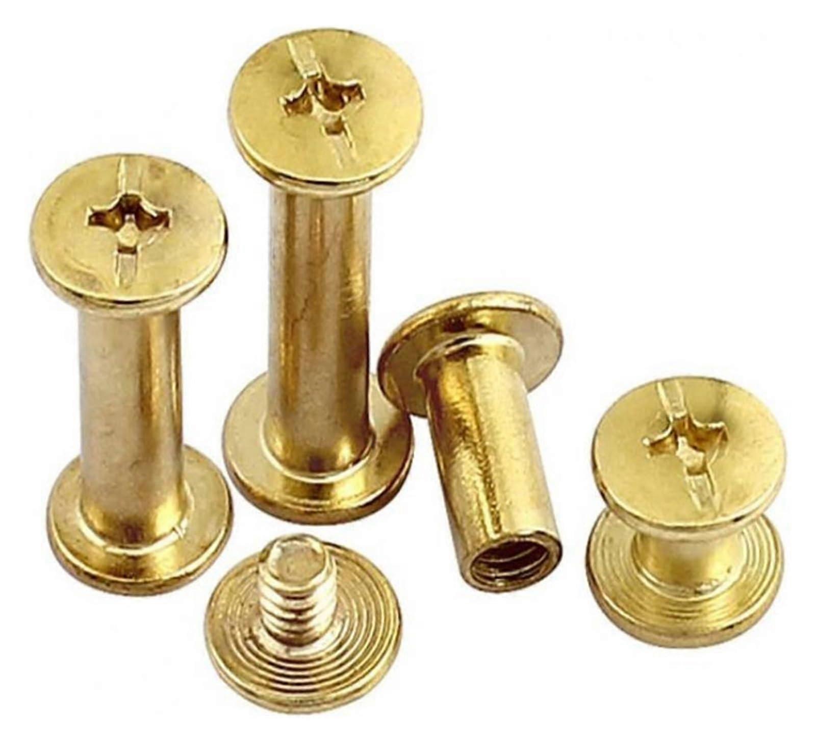 5/10/25pcs 5100mm Brass Plated, Snap Rivet Books Butt Screw, Photo Album Binding Screw (Color : Gold5x20mm 10pcs)