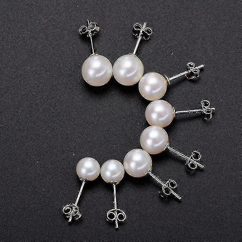 Pendientes de Perlas 925 Joyas de Plata (7-8mm)