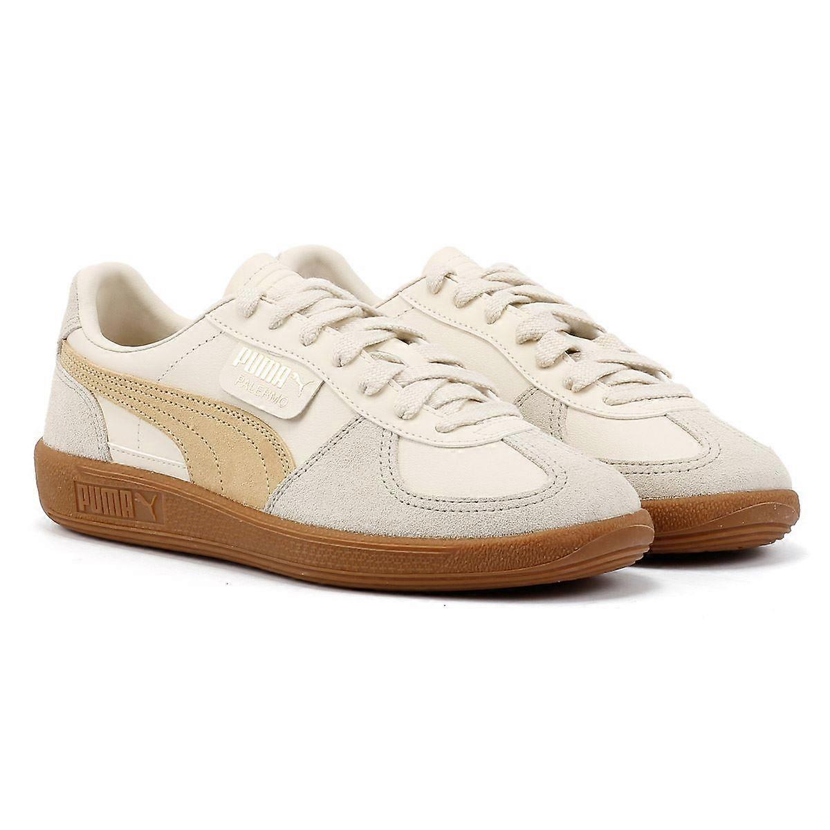Puma Palermo Leather Snow/Desert Dust Trainers