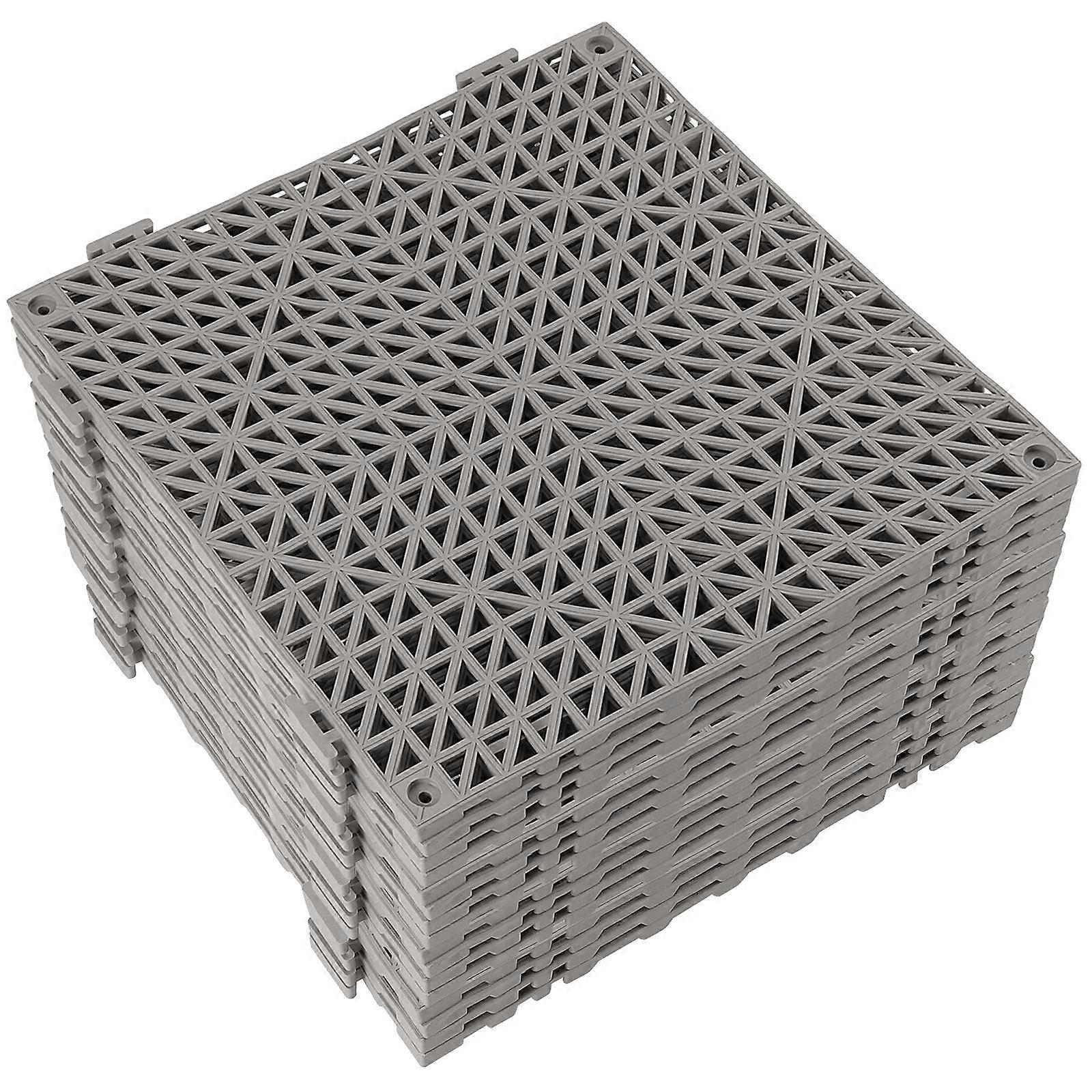 12 Pack 11.8 x 11.8 Inches Modular Interlocking Rubber Tiles, Soft PVC Floor Tiles with Holes