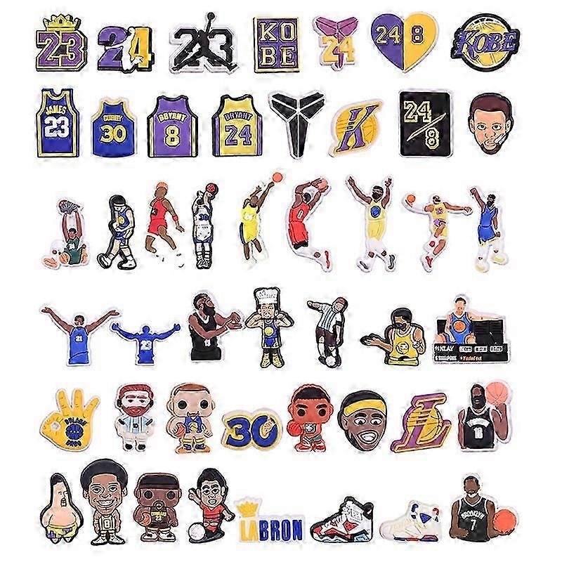 Crocs Takunyalar için 51 Parça Ayakkabı Charms, Basketbol Koleksiyonu Ayakkabı Çiçekleri, Karikatür Anime Ayakkabı Pimleri, DIY Ayakkabı Pimleri Seti, Çıkarılabilir Pvc Ayakkabı Dekorasyonu A