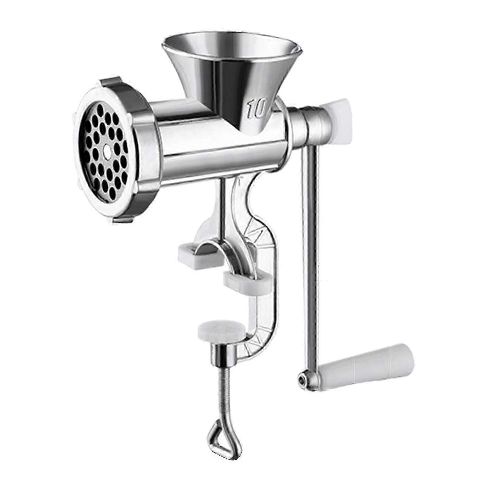 Stainless Steel Manual Meat Grinder Mincer Tool Table Hand Crank Sausage - L, as