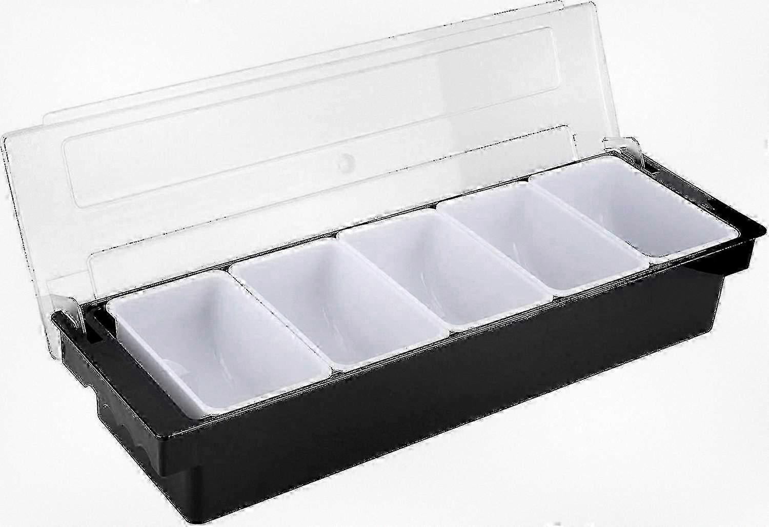 6 Compartment Trays Removable Topping Station for Pizza Ingredients and Condiment Dispensing, Reusable Design, High Quality
