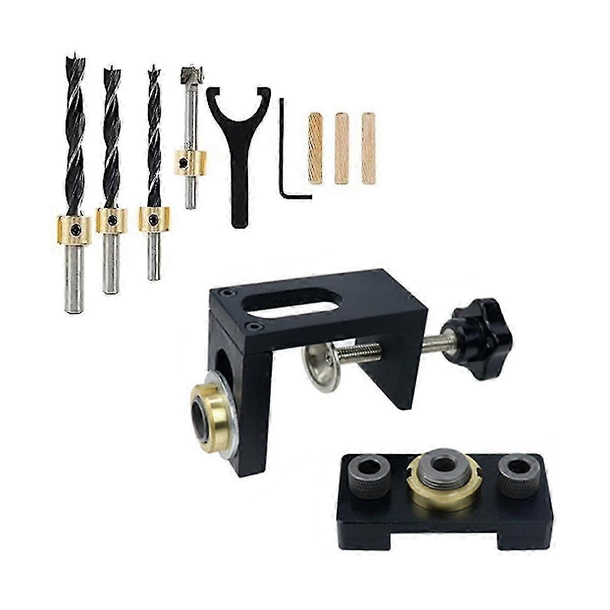 Precision Woodworking Drill Locator Guide Kit with Hole Punch for Carpentry Alignment & Positioning