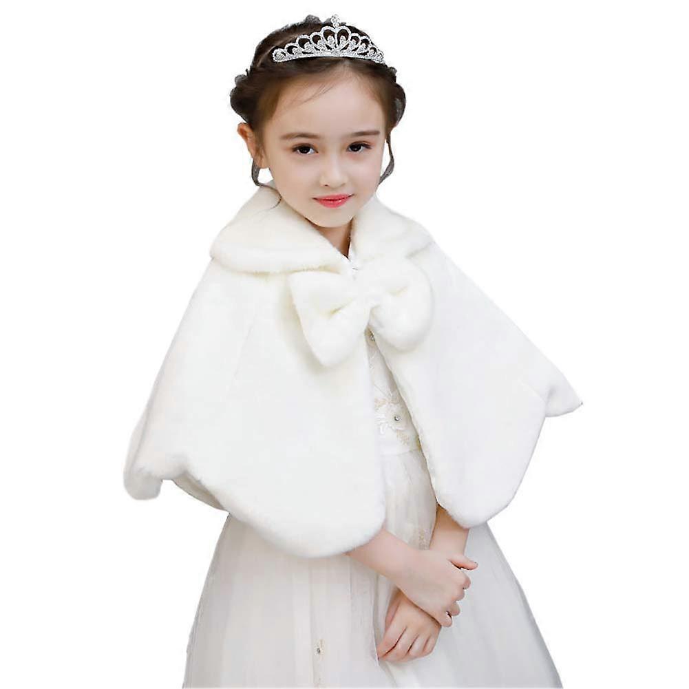 Girl's Luxury Faux faux fur Capelet Shawl Wedding Bolero Cape Shrug Wraps