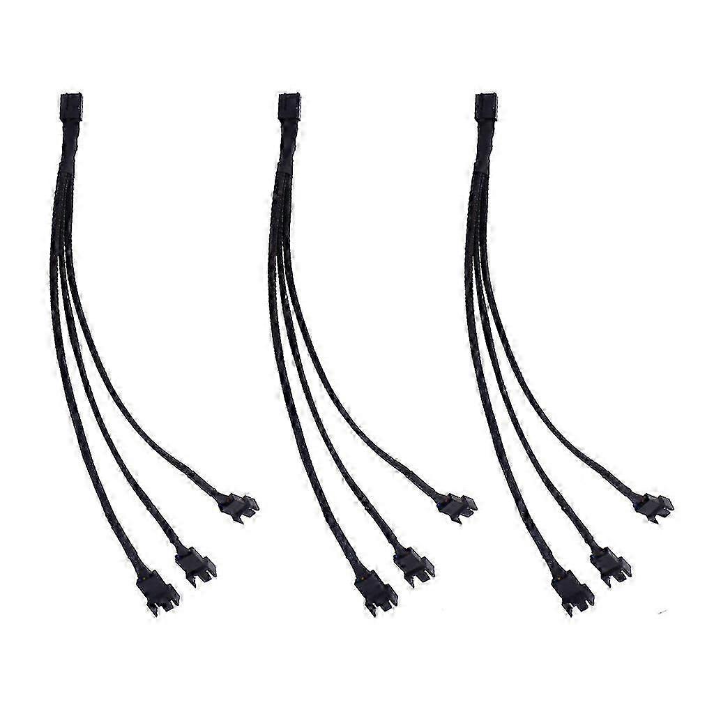 3 Pack Fan Splitter Cable Computer Pc Pwm 4 Pin Fan Extension Power Cable 1 To 3