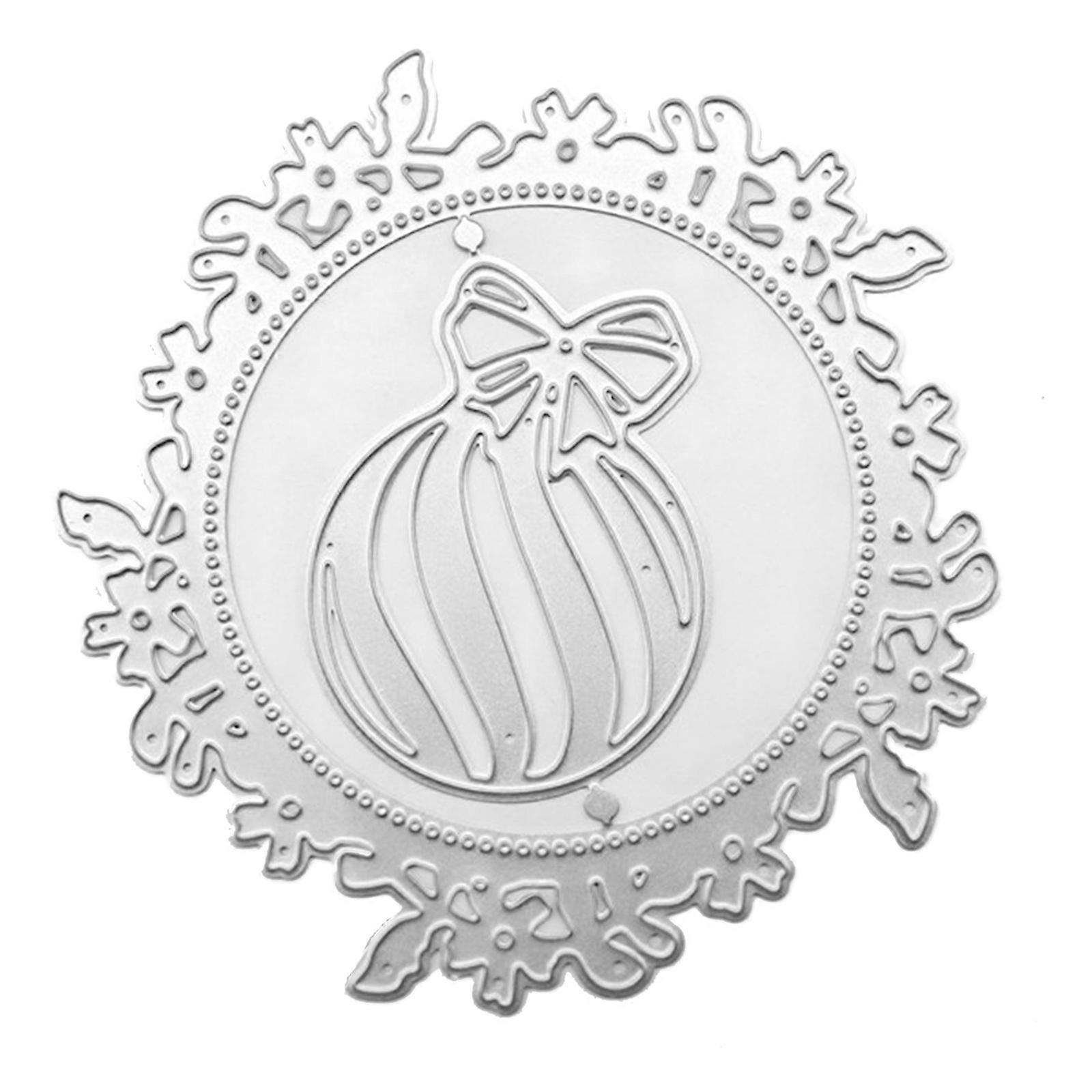 Bow Wreath Cutting Dies Metal Embossing Stencil DIY Scrapbooking Template for Card Making DIY Crafs Wall Door Decoration Multicolor